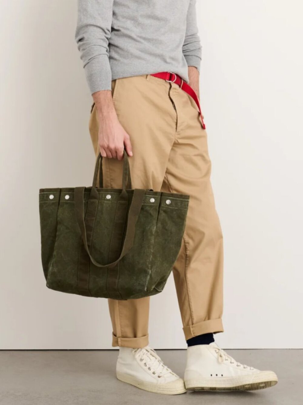 Alex Mill The Perfect Weekday Tote, Military Olive (no monogram) - Picture 2 of 3